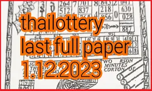 Thailand Government Lottery Last Paper Magazine Tips 01.12.2023