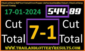 Thai Lottery 3UP Cut Total First Paper Result 17.01.2024
