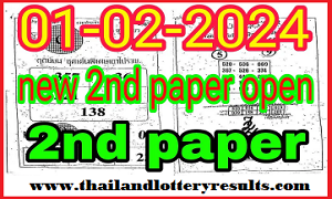 Thailand Lottery 2nd Paper Open 01/02/2024