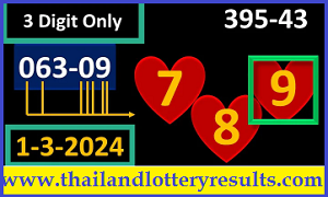 Thai Lottery 3up Master Middle T Game Update 01/03/2024